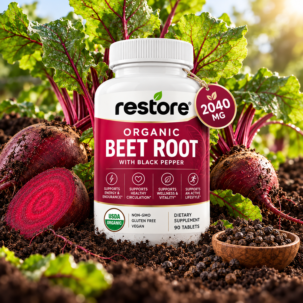 RESTORE® Organic Beet Root + Black Pepper