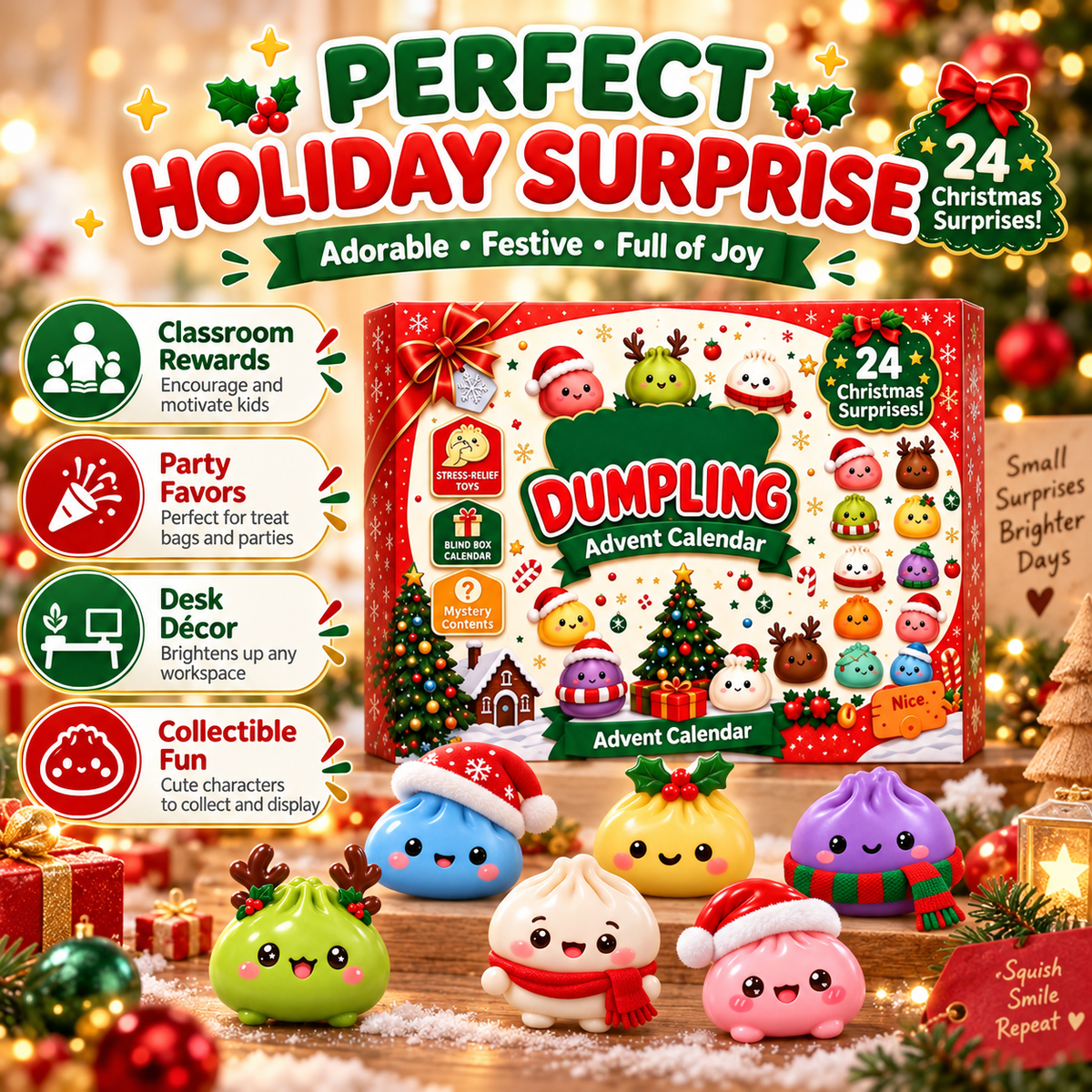 LittleBloomNest™ Dumpling Surprise Advent Calendar — 24 Days of Squishy Fun