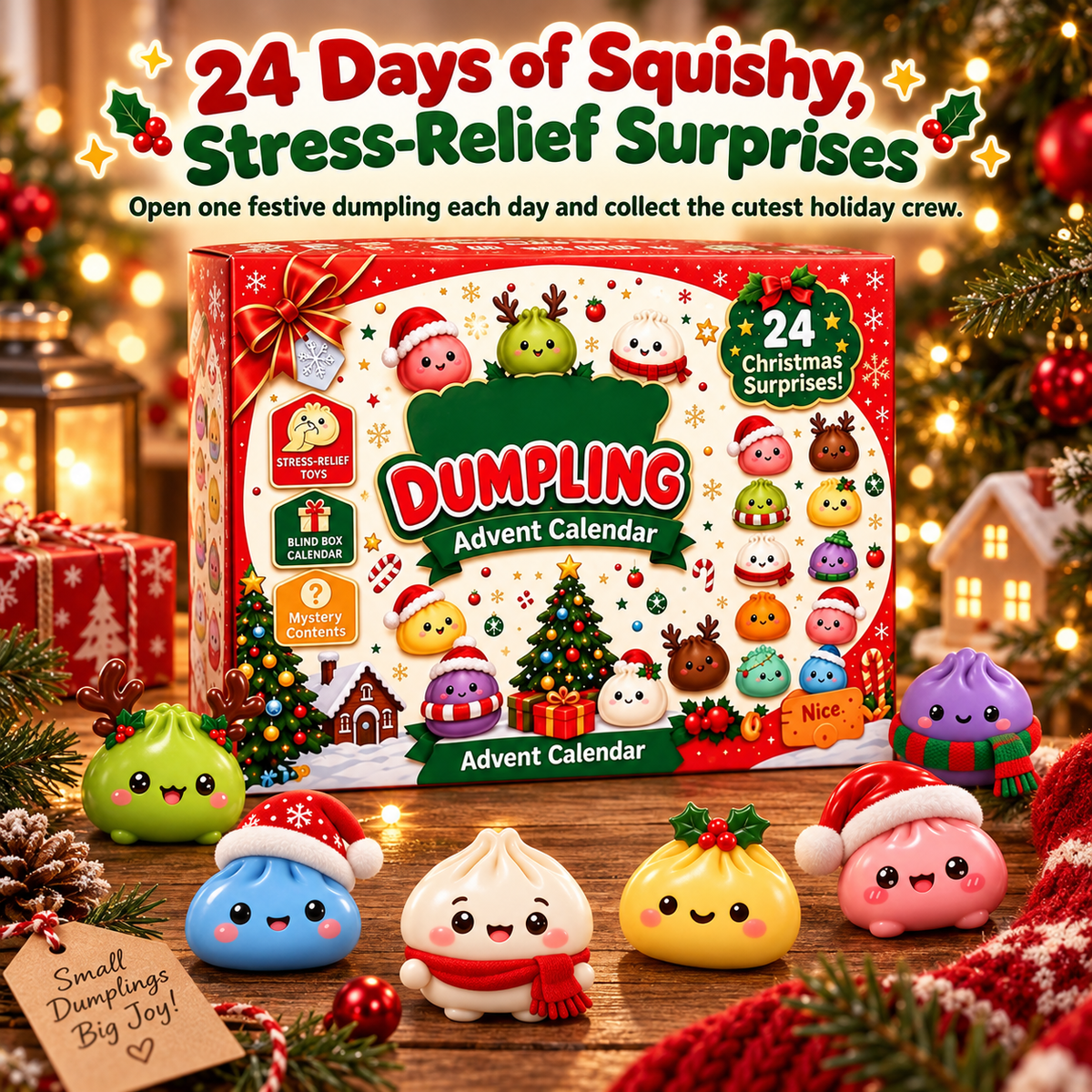 LittleBloomNest™ Dumpling Surprise Advent Calendar — 24 Days of Squishy Fun