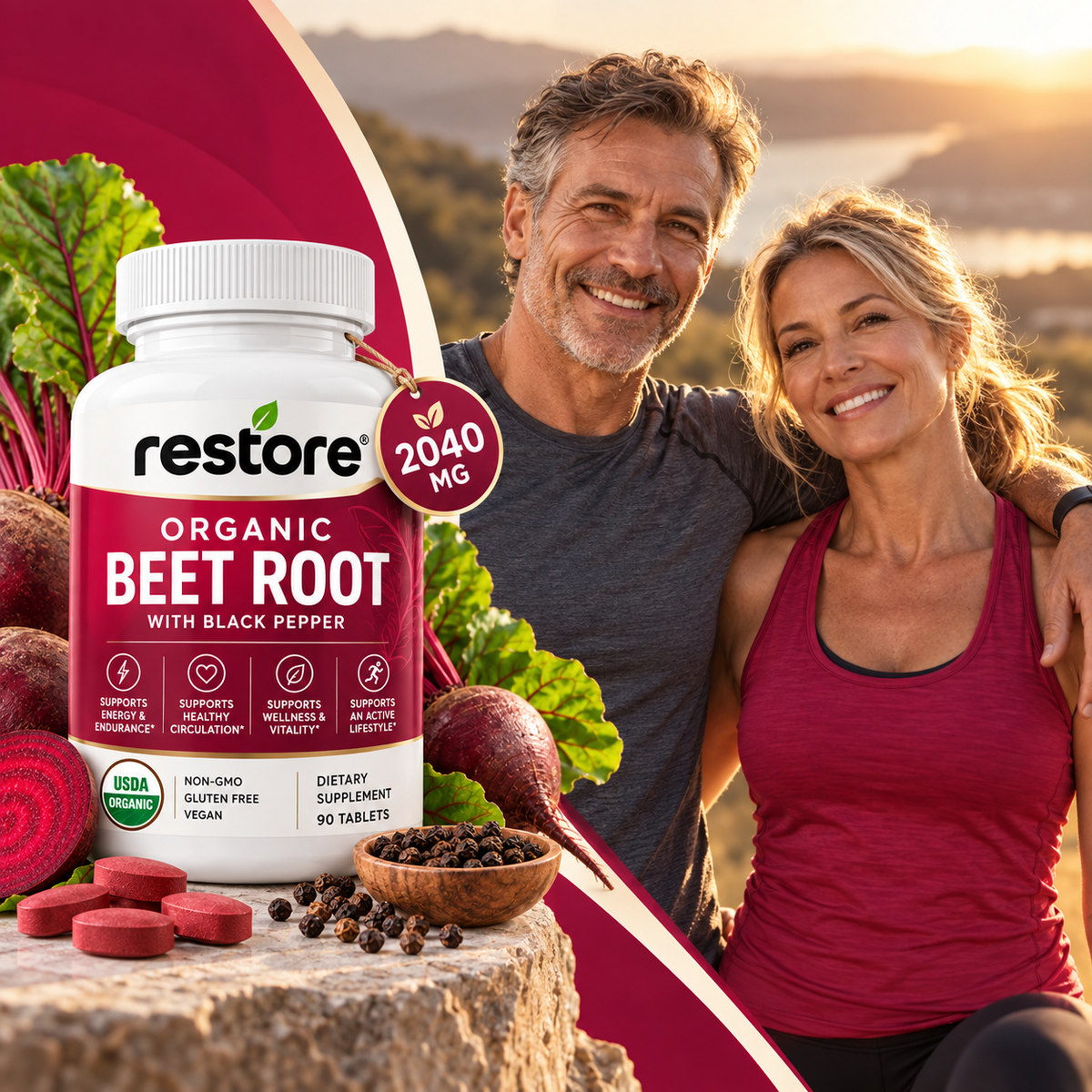 RESTORE®  Organic Beet Root + Black Pepper