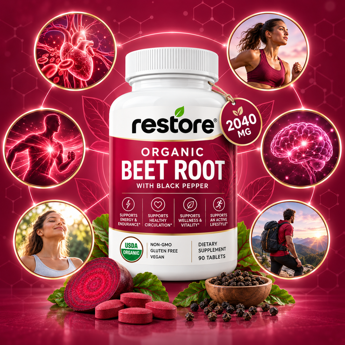 RESTORE®  Organic Beet Root + Black Pepper