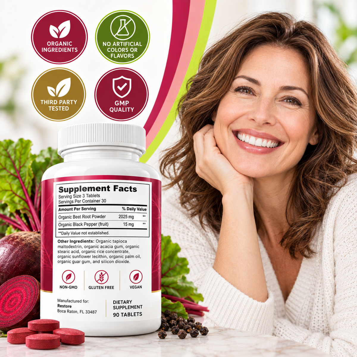 RESTORE®  Organic Beet Root + Black Pepper