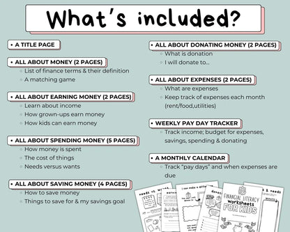 Little Bloom Nest™ Kids Financial Literacy Workbook