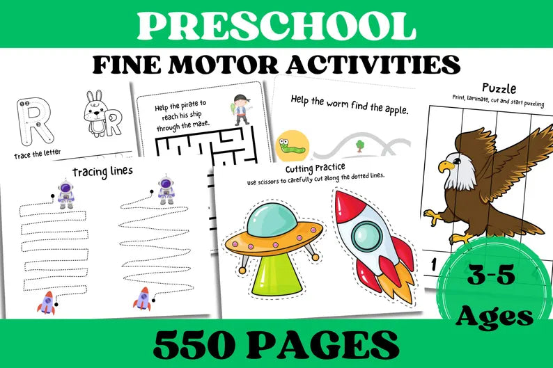 LittleBloomNest™ 550+ Page Preschool & Pre-K Learning Bundle | Alphabet, Math,Tracing & More